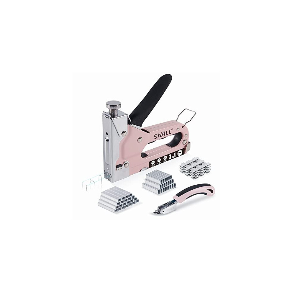 Shall Staple Gun Heavy Duty, 3-In-1 Upholstery Staple Gun Kit With 3000 Staples, Stapler Remover, Manual Brad Nailer With Specific Staples Outlet