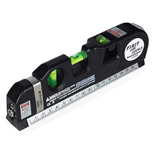 CFORWARD 3-in-1 Laser Level, Spirit Level & Tape Measure - 8ft/2.5m, Horizontal/Vertical/Cross Lines, LED Bubble Level, Compact All-in-One