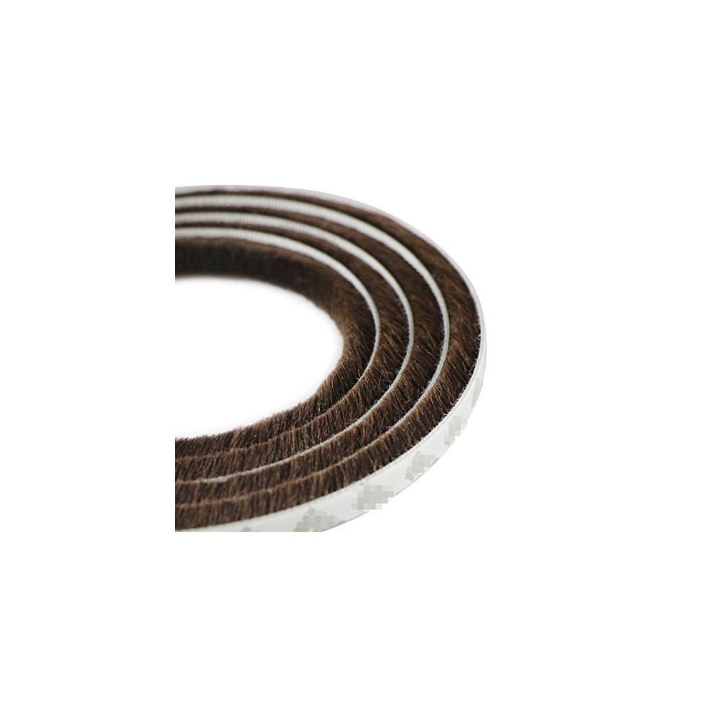 Uooom 5M Windproof Dustproof Door Window Frame Seal Self Adhesive Brush Strip (Brown) 740120062860