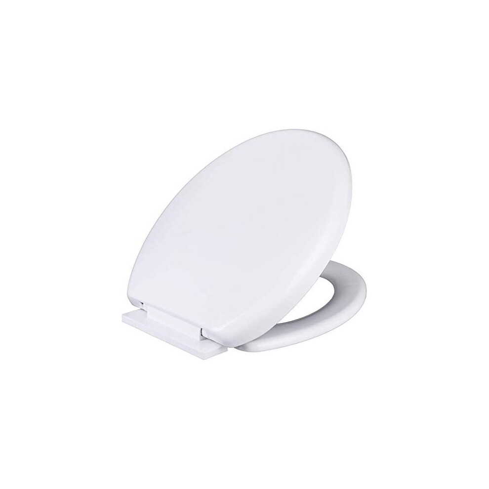 Toilet Seat, Slow Soft Close Toilet Seats White, Top Fixing, Stay Tight Toilet Lid Oval Shape, Heavy Duty Urea-Formaldehyde Anti-Bacterial Material