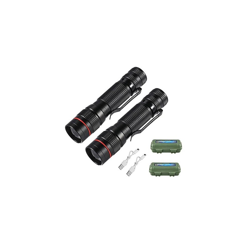 Photos - Flashlight GUODSKHOO LED Rechargeable Tactical - Zoomable, 3 Modes , Ultra-Bright Mini Pocket Torch for(Bright/Dim/Flashing)