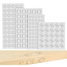 165 Pieces Adhesive Bumper Pads Clear Rubber Feet, Clear Furniture Buffer Pads for Cabinet Doors, Drawers, Glass Tops, Cupboard, Picture Frames,