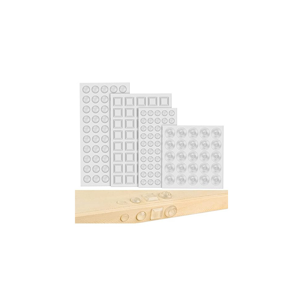 Yingmao 165 Pieces Adhesive Bumper Pads Clear Rubber Feet, Clear Furniture Buffer Pads For Cabinet Doors, Drawers, Glass Tops, Cupboard, Picture Frames,