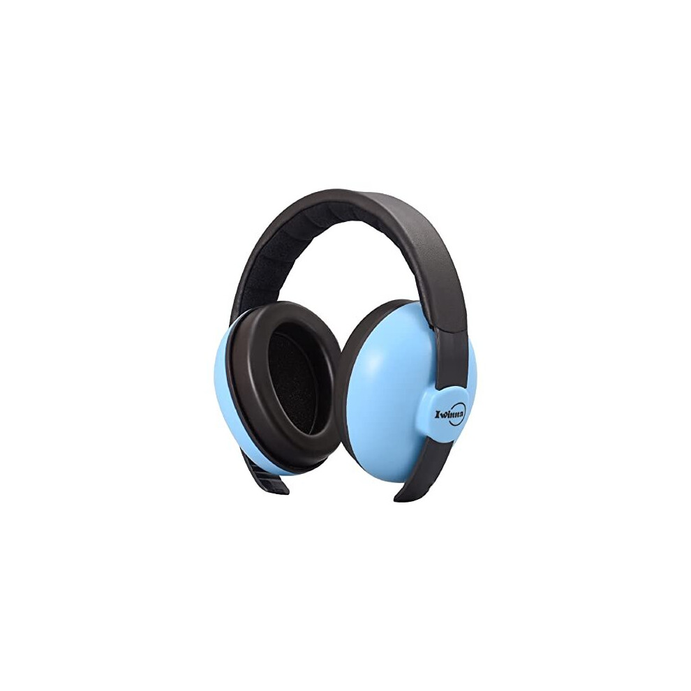 Iwinna Baby Ear Defenders 0-24 Months Infant Noise Cancelling Headphones For Sleeping Airplane Fireworks Loud Environments, Blue