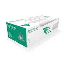 TouchGuard Natural Latex Disposable Gloves, Powder-Free, Box of 100, Medium