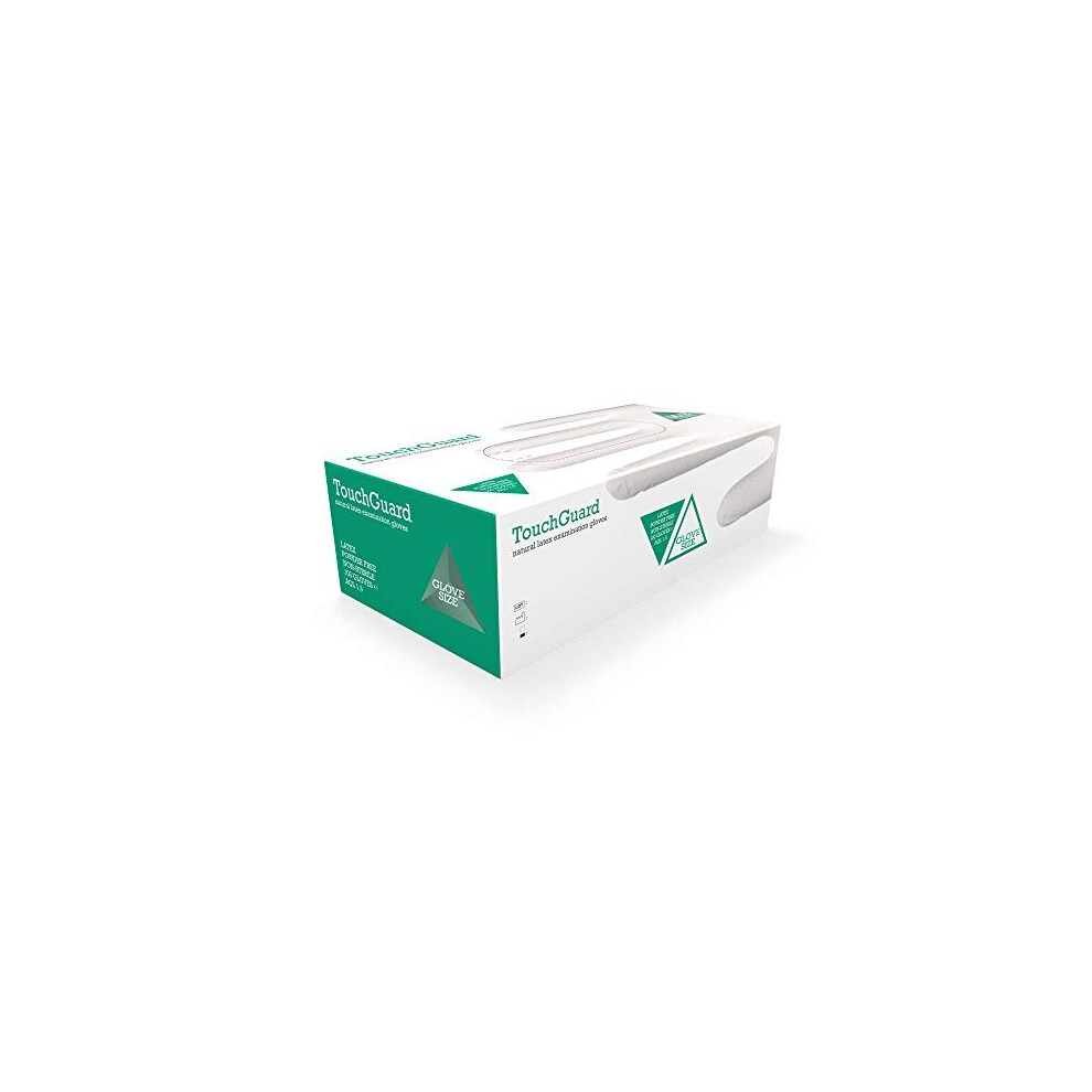 Touchguard Natural Latex Disposable Gloves, Powder-Free, Box Of 100, Medium 5060655500565