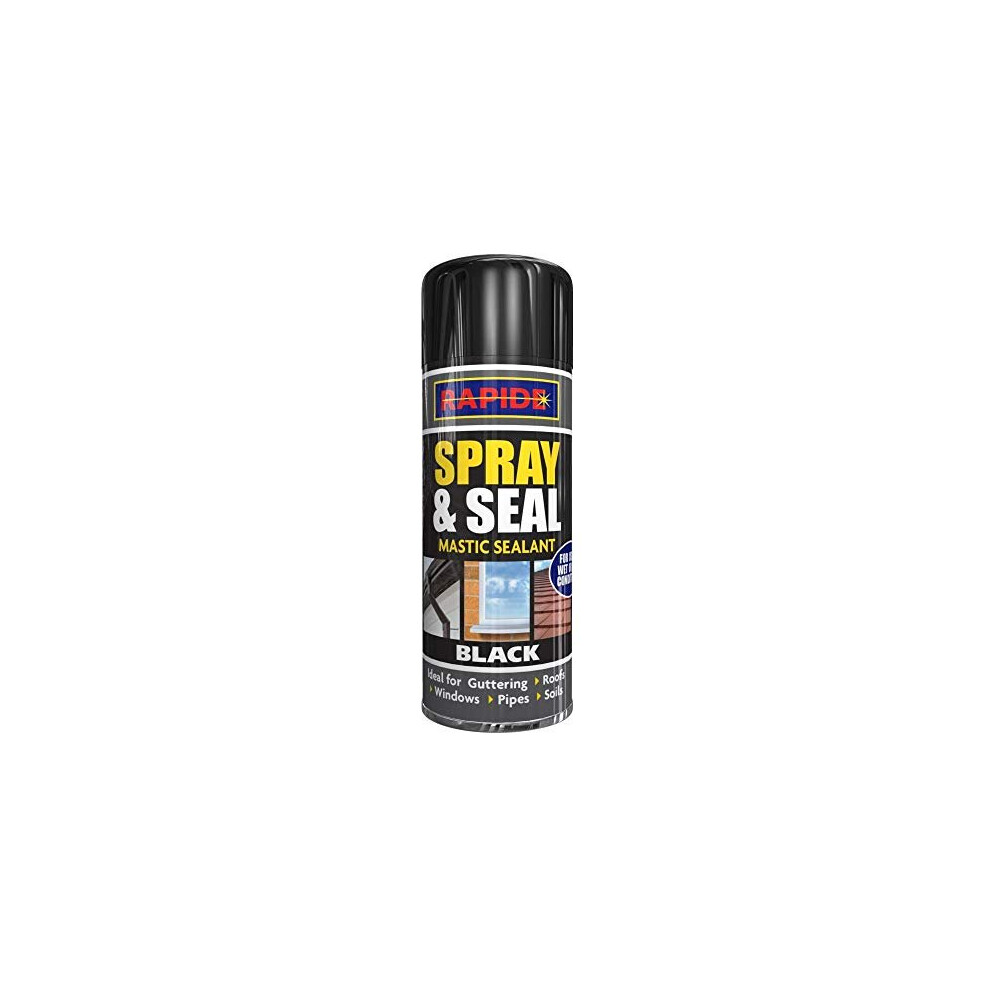 Spray & Seal Leak Fix Stop Sealant Instant Waterproof Gutter Roof Pipe - Black