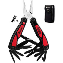 BIBURY Multitool, 14 in 1 Multitools Pliers with Can Opener, Scissors, Light, Pocket Size EDC Multi Tool with Nylon Pouch for Fishing, Outdoor