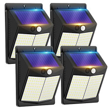 Security Lights Outdoor Motion Sensor - Solar Powered Outside Wall Lighting 144 LED Solar Light Garden Fence IP65 Waterproof External Sensor Solar