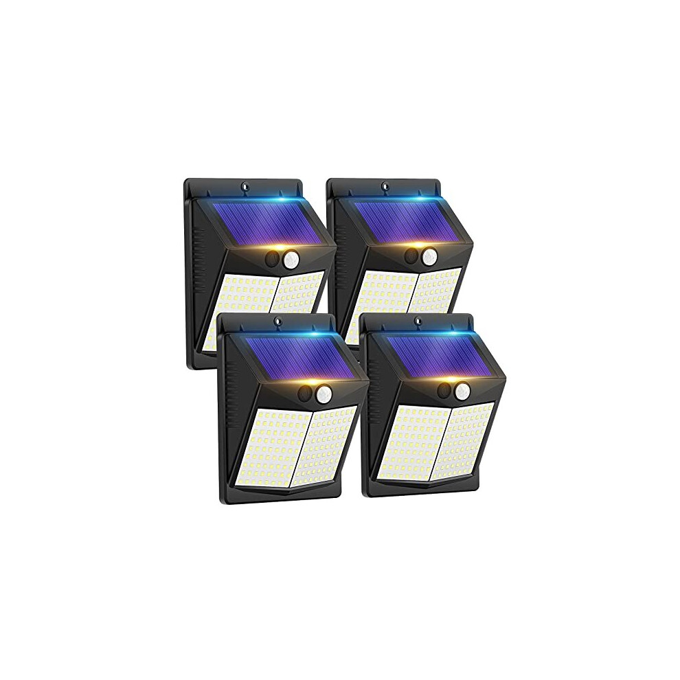Security Lights Outdoor Motion Sensor - Solar Powered Outside Wall Lighting 144 LED Solar Light Garden Fence IP65 Waterproof External Sensor Solar