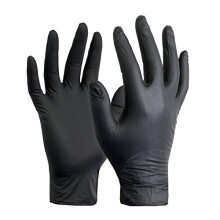 Large 100 Black Nitrile Powder Free Medical Tattoo Mechanic Rubber Gloves