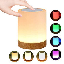 Caxmtu Rechargeable LED Night Light: Touch-Activated, Dimmable Bedside Lamp with 7 RGB Colors for Kids, Portable USB Charge, 3 Brightness Levels