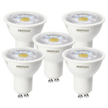 LED GU10 Light Bulb Cool White 6500K, 50W Halogen Spotlight Equivalent, 5W 380lm, Non-dimmable, AC 220-240V, 38 Beam Angle - 5pk