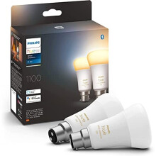 Philips Hue White Ambiance Smart Bulb Twin Pack LED [B22 Bayonet Cap] - 1100 Lumens (75W Equivalent). Works with Alexa, Google Assistant and Apple