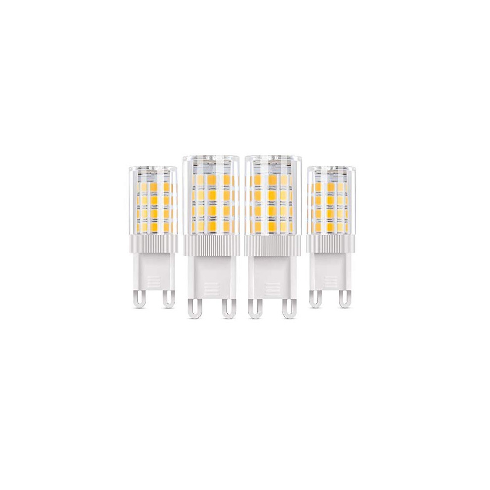 Vicloon G9 LED Bulbs 5W, 4pcs 50W Halogen Bulbs Equivalent, 360 Degrees Beam Angle, 3000K Warm White, AC85-265V, 500LM Energy Saving Light Bulbs