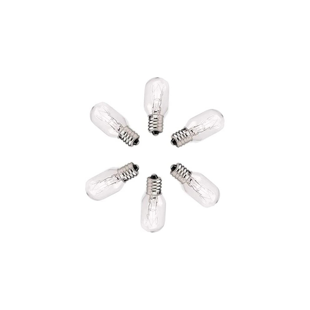 XIHOME Value Pack of 6 Bulbs Original Replacement Long Lasting 15 Watt Dimmable SES E14 Small Edison Screw Cap Socket Incandescent Candelabra