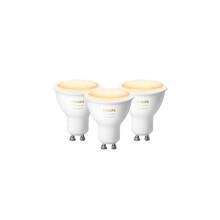 Philips Hue White Ambiance Smart Spotlight 3 Pack LED [GU10 Spotlight] - 350 Lumens (50W equivalent). Works with Alexa, Google Assistant and Apple
