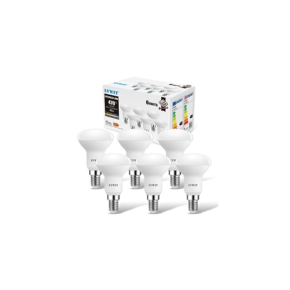 LVWIT E14 LED Light Bulb ,LVWIT 4.9W R50 Reflector Bulb Small Screws 40W Incandescent E14 Bulb, 470LM,6500K Cold White E14 R50 Spotlight Bulbs, 120-image-OPC-PB7RRPT-NEW