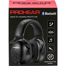 PROHEAR 037 Wireless Bluetooth Ear Defenders, Rechargeable Hands-Free Calling Headset, Safety Earmuffs for Lawn Mowing, Hearing Protector for