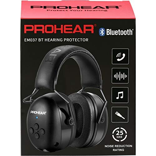PROHEAR 037 Wireless Bluetooth Ear Defenders, Rechargeable Hands
