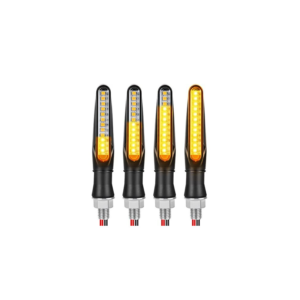 Uraqt Motorcycle Led Turn Signal 4 Pcs Universal Watertight Motorbike Turning Indicators, 12V Flowing Flowing Turn Signal Daytime Light 6973009412690