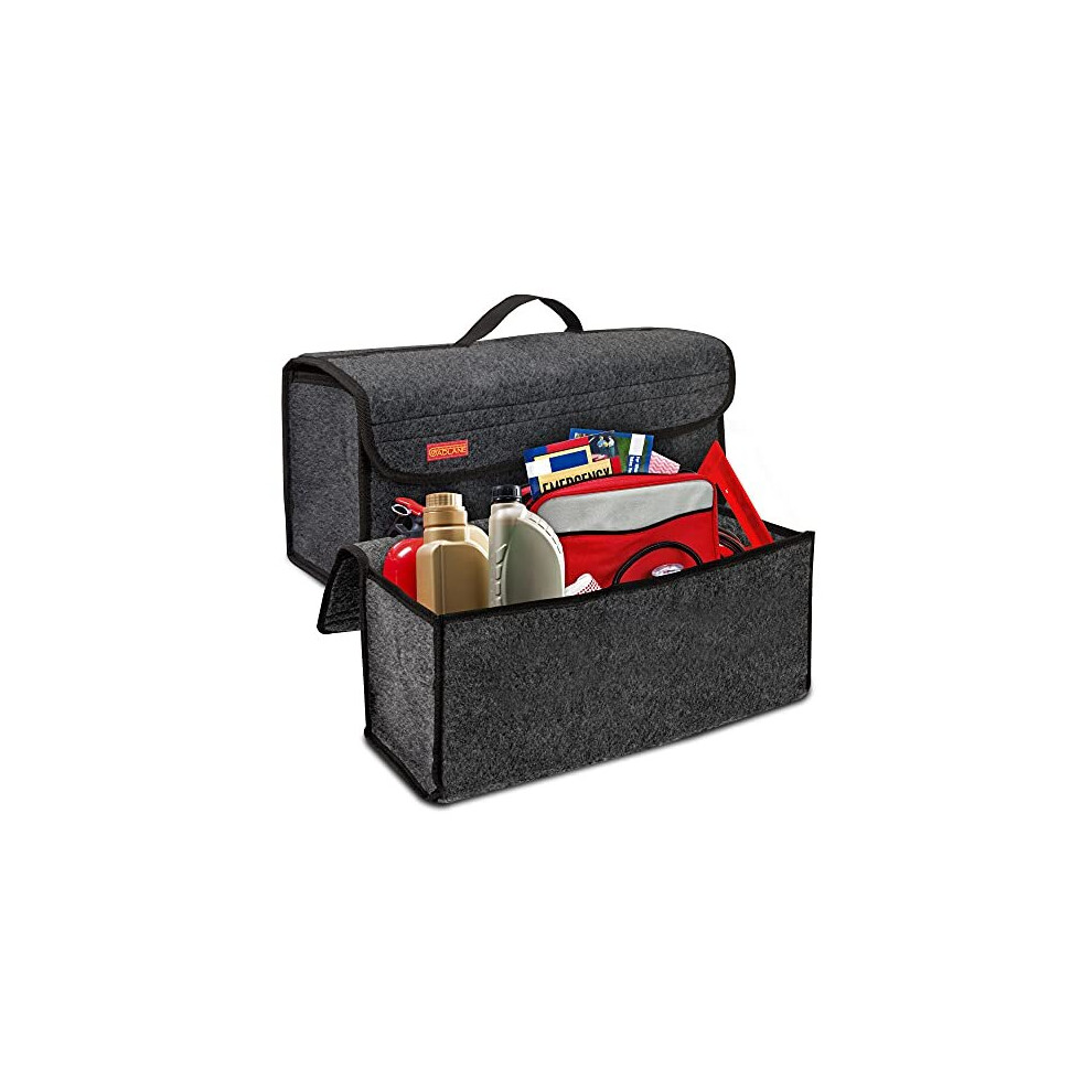 Gadlane Car Boot Organiser For Car Large But Compact - Anti-Slip Boot Tidy Organiser Declutters Tools & Travel Accessories, Dark/Grey 736140653720