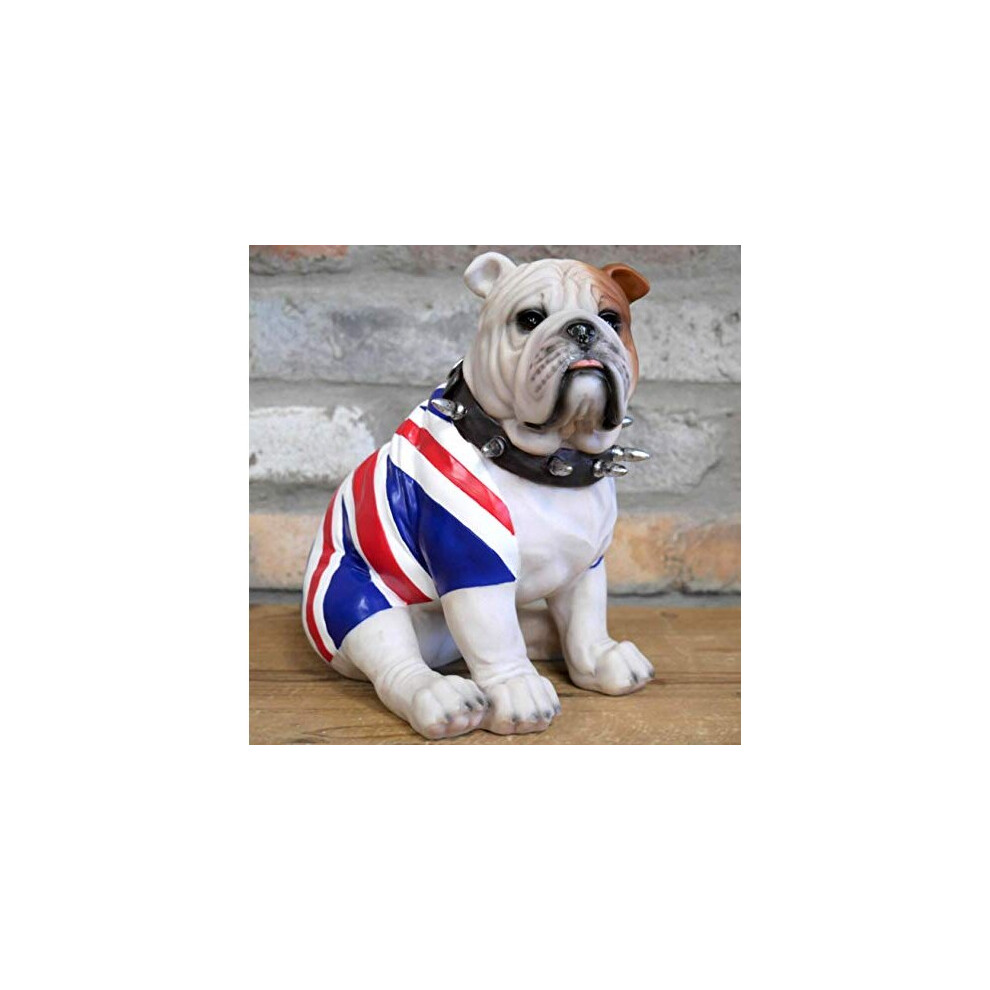 Animal Crackers Sitting British Bulldog in Union Jack coat ornament, fabulous Dog lover gift