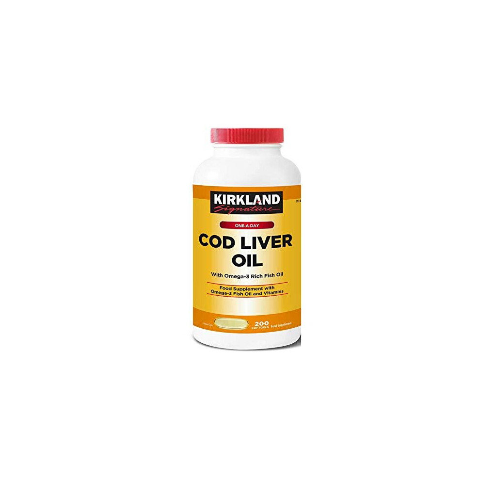 Kirkland Signature Cod Liver Oil + Omega 3-1150mg X 200 Capsules (1 Pack)