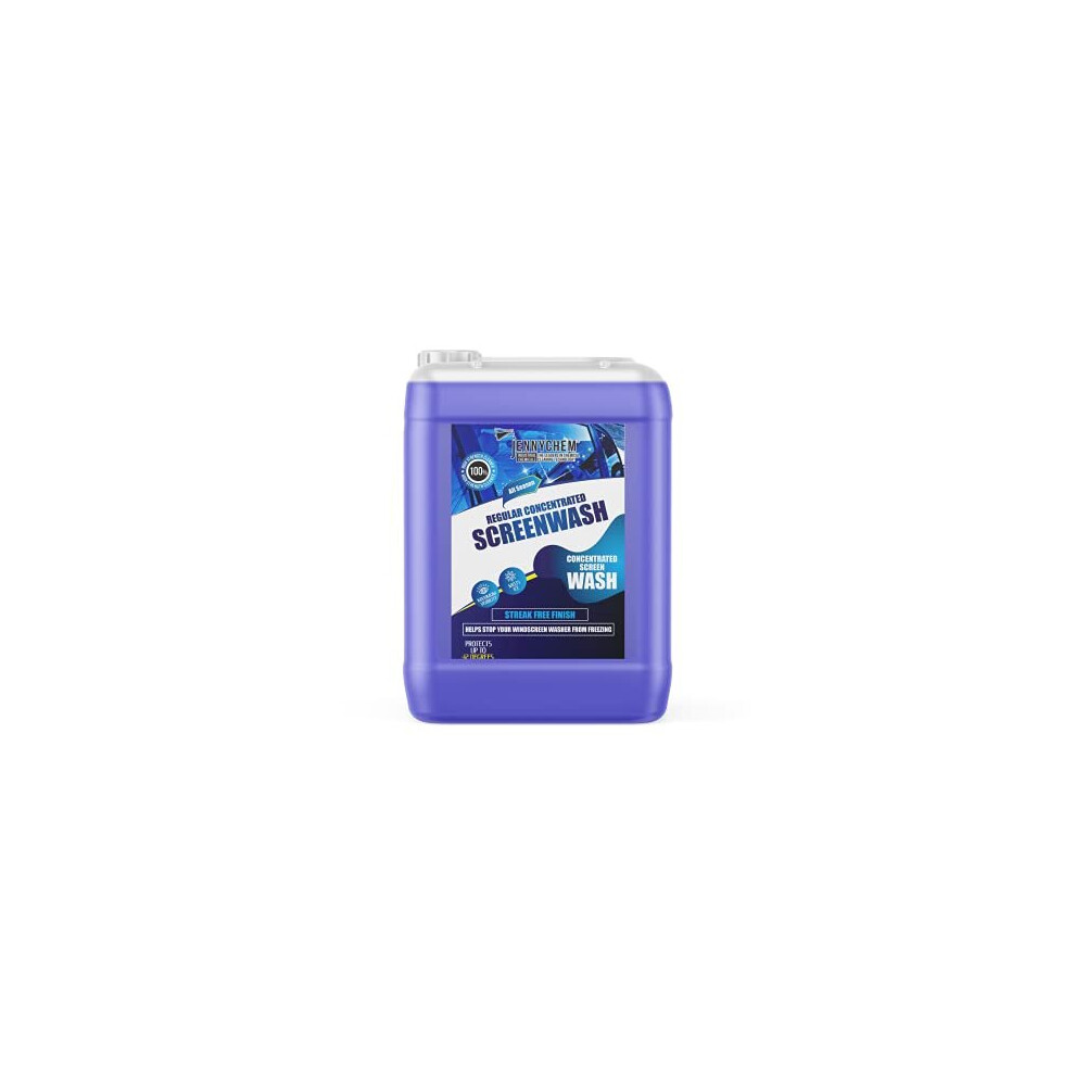 Jennychem Industrial Chemicals Jennychem Regular Concentrated Screenwash 20L | Screen Wash Concentrate Antifreeze Works In Winter Weather Up To -12C | Anti-Smear | Can Be Diluted