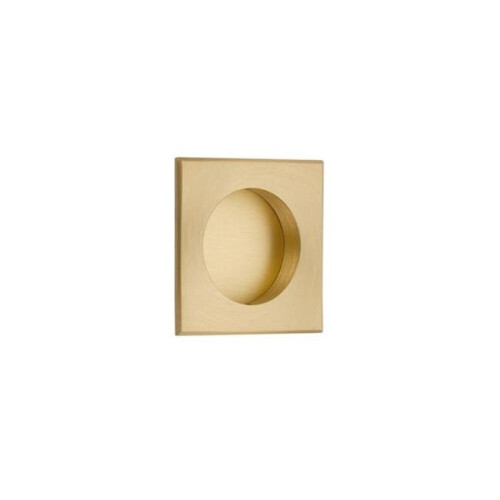 Square Flush Pull, Satin Brass