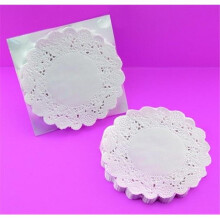 Paper Die-Cut Round Lace Dolly, White, 6 In. Pack - 100