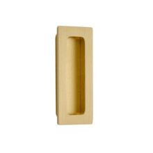4 in. Modern Rectangular Flush Pull, Satin Brass