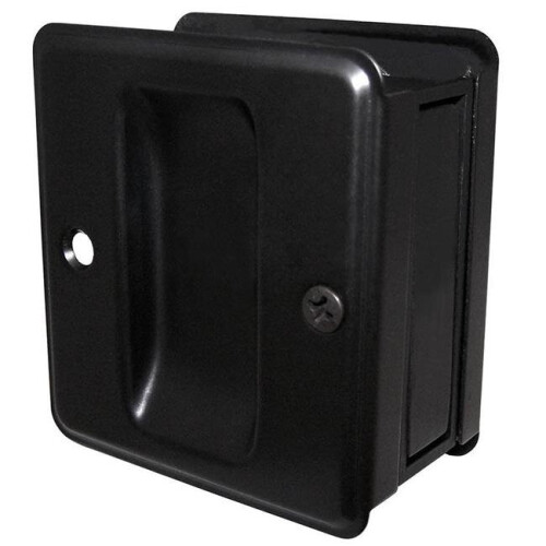 Residential Solid Brass Passage Sliding Door Pull, Black