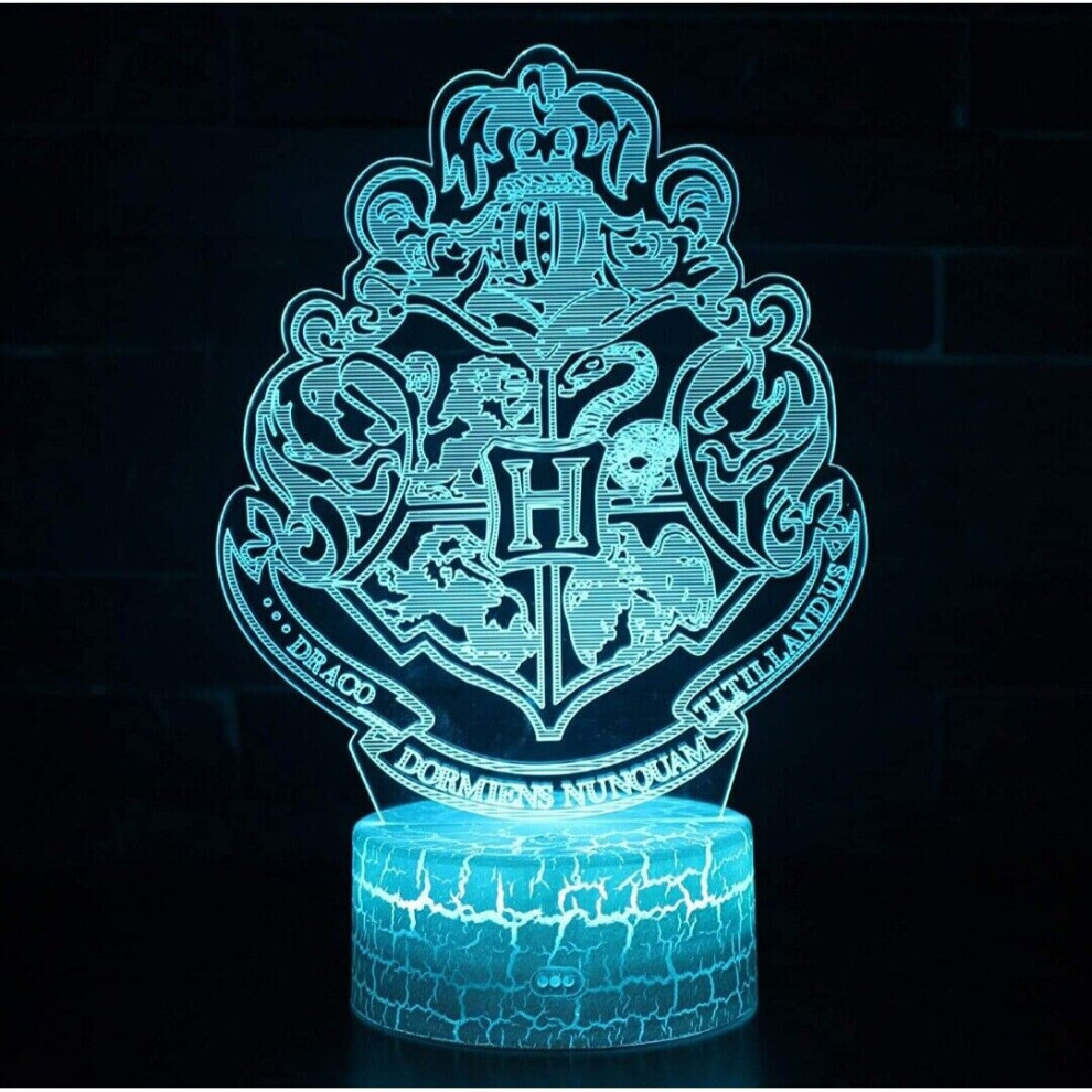 (  Hogwarts) 3D Fornite Star Wars Hogwarts Illusion LED Night Light Table Lamp Changing