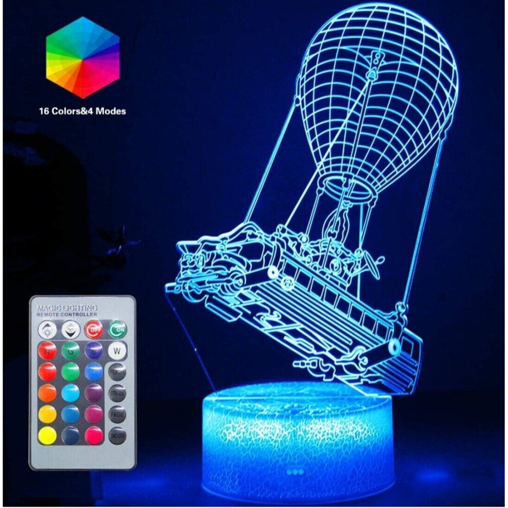 (  Battlebus) 3D Fornite Star Wars Hogwarts Illusion LED Night Light Table Lamp Changing