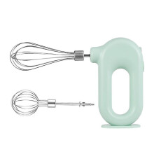 (Green) Electric Egg Baking Mixer Wireless Milk Cream Whisk Stainless Steel Portable