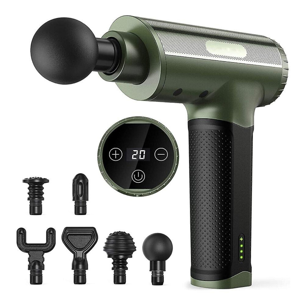 Green (Green) Gym Massage Gun Pain Relief Muscle Relaxation Massager Adjustable Speed