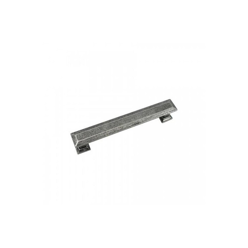 5 In. Distressed Pewter Poise Cabinet Pull With Back Plate 758218017371