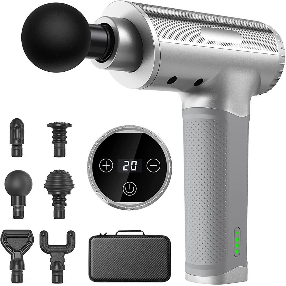 Silver (Silver) Gym Massage Gun Pain Relief Muscle Relaxation Massager Adjustable Speed