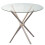 Living And Home Round Tempered Glass Dining Table with Crossover Legs 5
