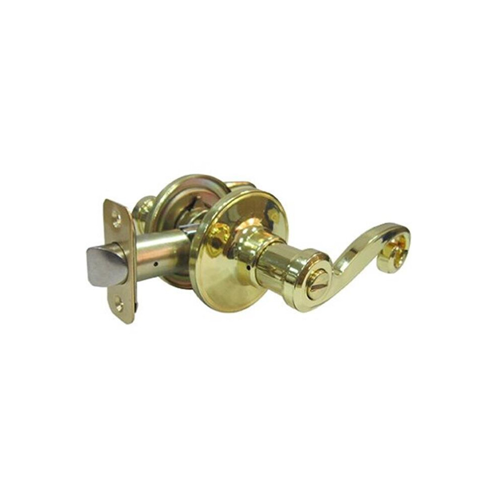 Tru-Guard Reversible Scroll Privacy Lockset, Polished Brass 758218064658
