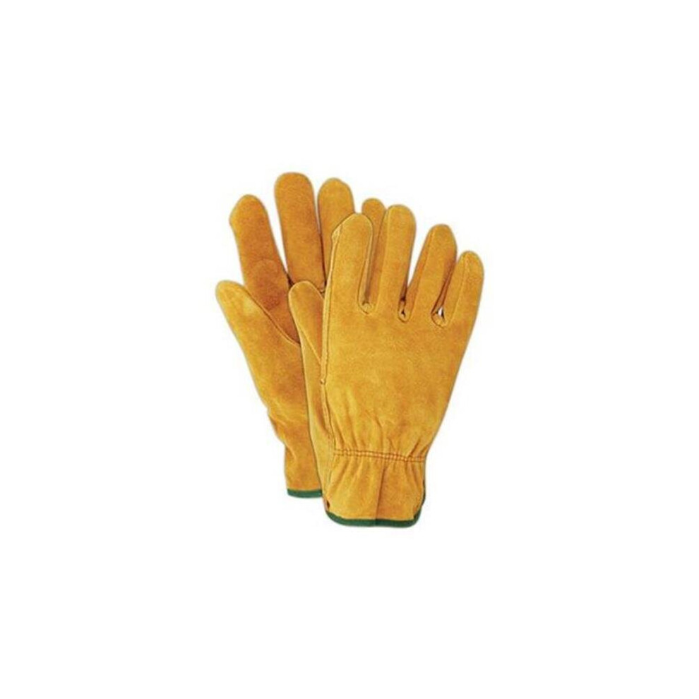 Mens Suede Cowhide with Mesh Back Leather Work Glove, Large