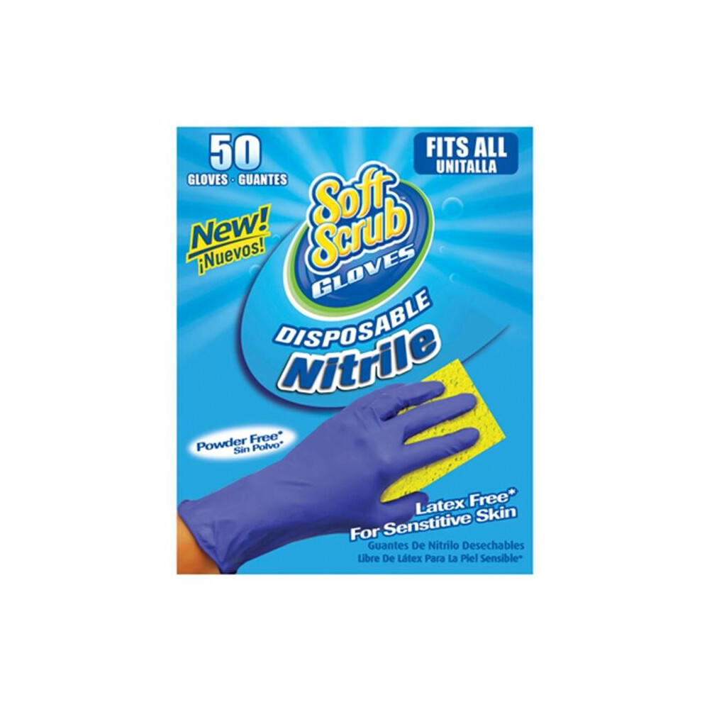11150-16 Soft Scrub Nitrile Disposable Gloves, 50 Pack