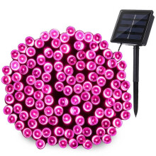 (pink, 7M 50 LEDs) Christmas Garland Led Fairy Light Outdoor Solar Powered String Lights 8 Mode 7m/12m/22m