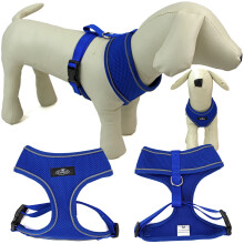 Dog Harness Mesh Breathable Adjustable Reflective Blue S Easipet