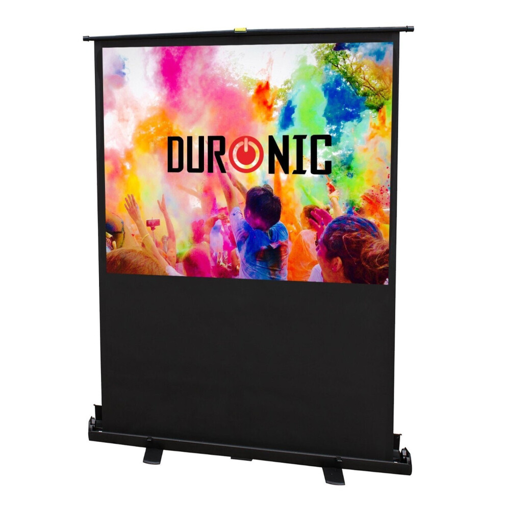 Duronic Fps80/43 80" Freestanding Projector Screen, 80 Inch Wall Mountable Hd Projector Screen, 4:3 Ratio, +1 Gain Factor (163X122cm/64X48in) White 5060184201872