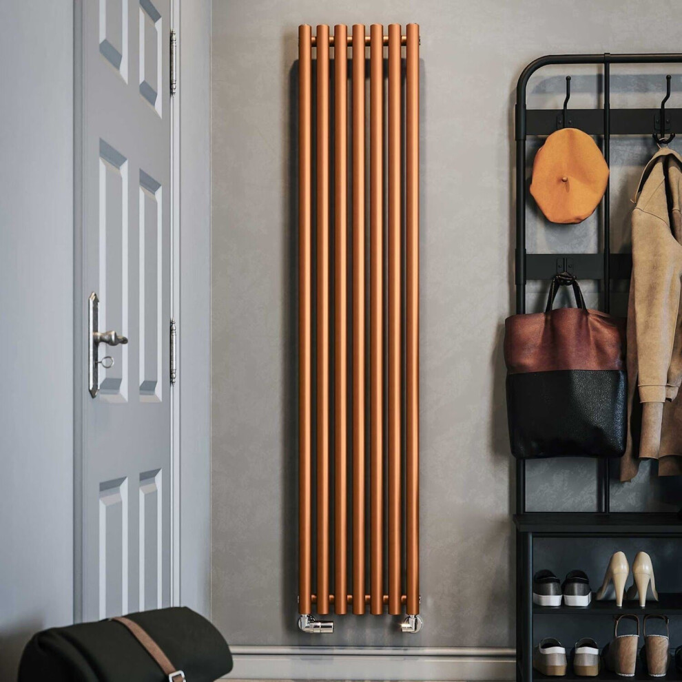 Copper Horizontal Designer Radiator Oval Column Central Heating Rads 1800X370mm 5903918020069