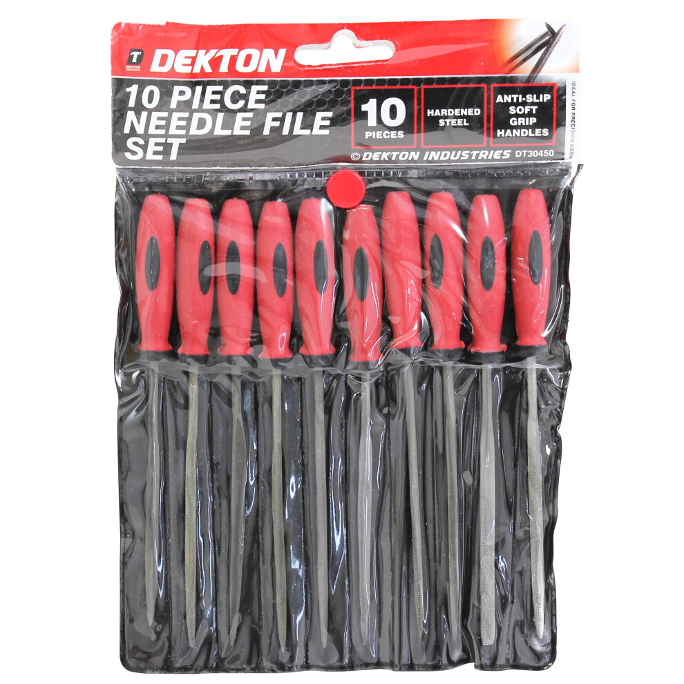 Dekton 10pc Needle File Set All Purpose Hand Needle And Flat File Set With Soft