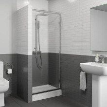 Hinged Shower Door 1000x700mm Easy Plumb Tray 8mm Safety Glass Bathroom Modern