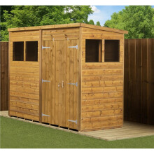 Empire Pent Shed Shiplap Tongue & Groove 8X4 Double Door With Windows